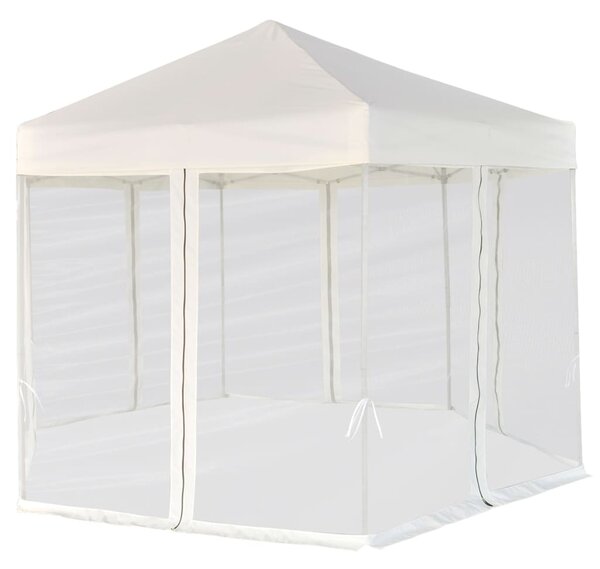 Šestiúhelníkový party stan s 6 stěnami krémově bílý 3,6 x 3,1 m