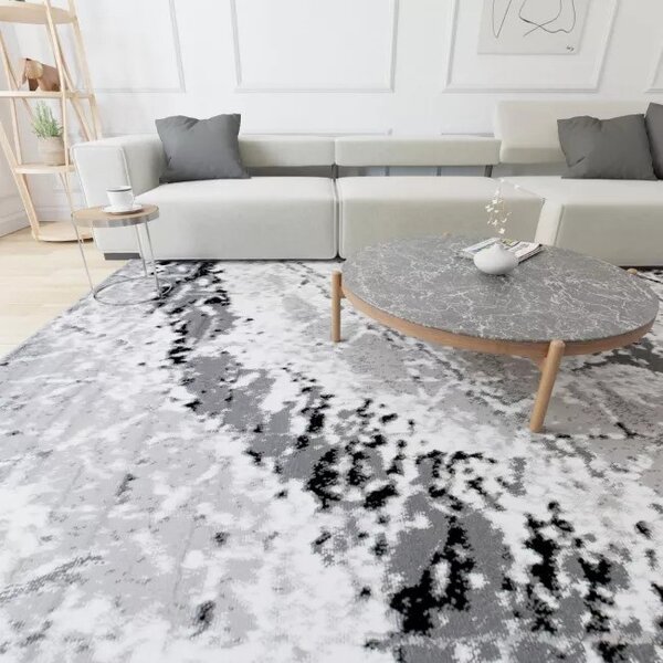 Makro Abra Kusový koberec moderní MAYA Q543D šedý bílý Rozměr: 130x190 cm