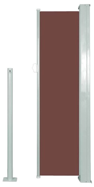 Zatahovací boční markýza / zástěna 120 x 300 cm hnědá