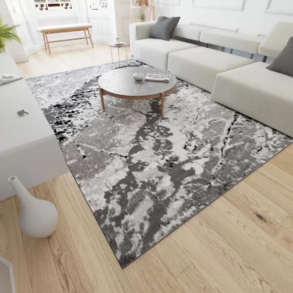 Makro Abra Kusový koberec moderní MAYA Q543D šedý bílý Rozměr: 130x190 cm