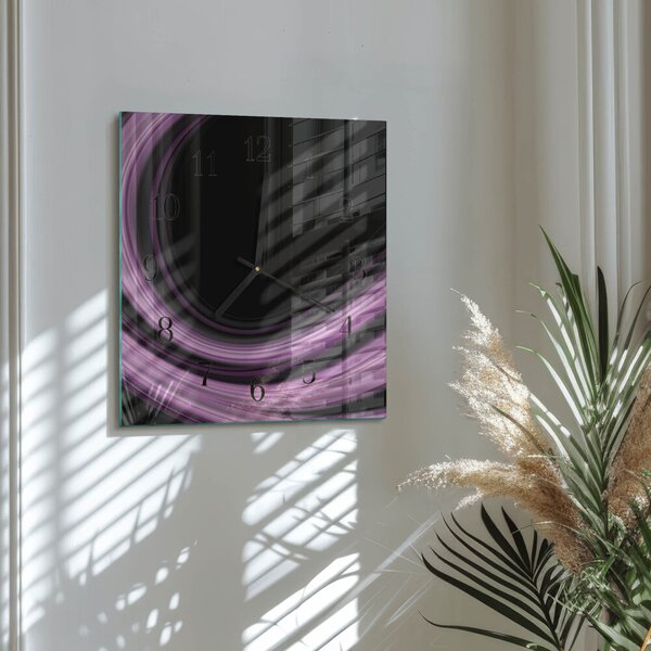 Skleněné hodiny na stěnu Abstraktní čáry zskc-30x30-00173217