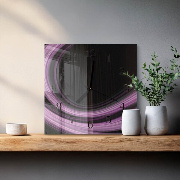Skleněné hodiny na stěnu Abstraktní čáry zskc-30x30-00173217