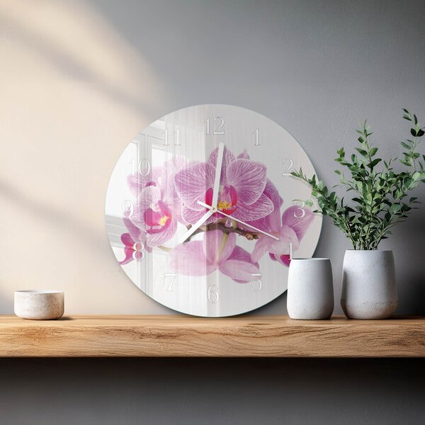 Skleněné hodiny na stěnu Orchideje zsob-fi30-00080925