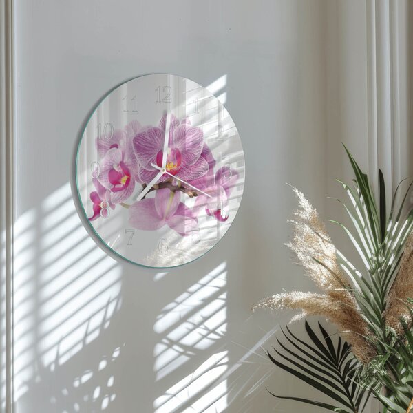 Skleněné hodiny na stěnu Orchideje zsob-fi30-00080925