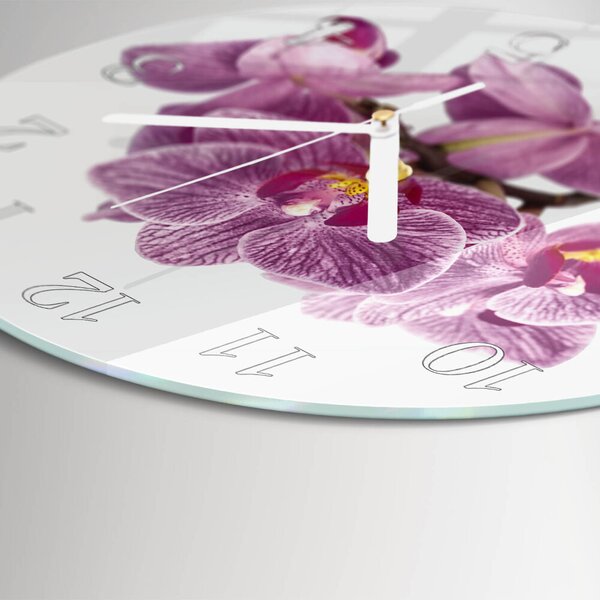 Skleněné hodiny na stěnu Orchideje zsob-fi30-00080925