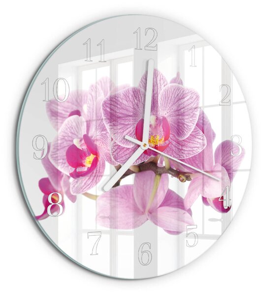 Skleněné hodiny na stěnu Orchideje zsob-fi30-00080925