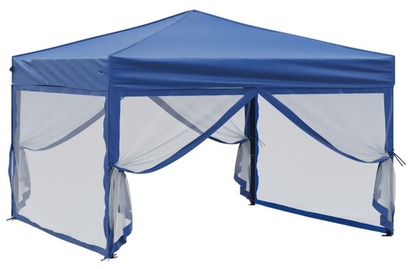 Skládací party stan s bočními stěnami modrý 3 x 3 m