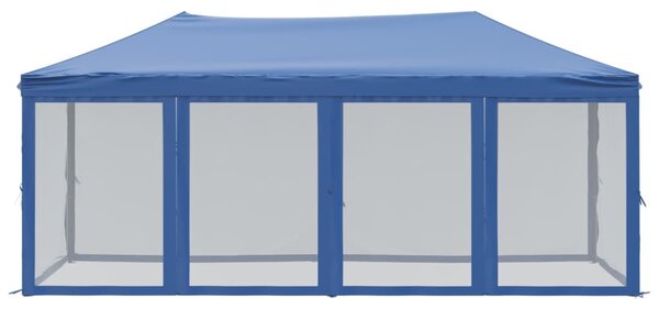 Skládací party stan s bočními stěnami modrý 3 x 6 m