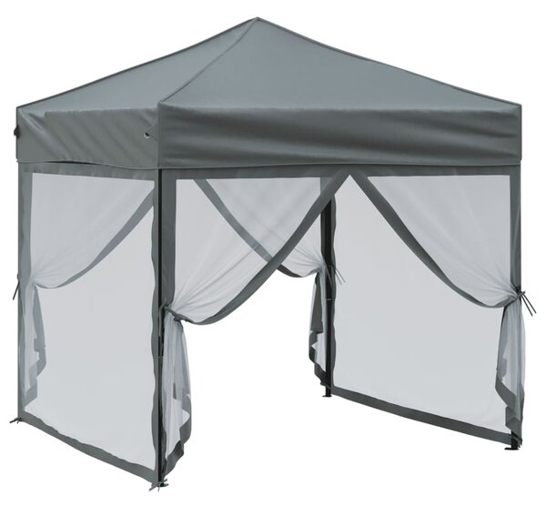 Skládací party stan s bočními stěnami antracitový 2 x 2 m
