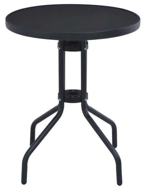 Zahradní stolek černý 60 cm ocel a sklo