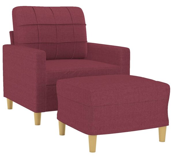 Křeslo s podnožkou vínové 60 cm textil 3200999