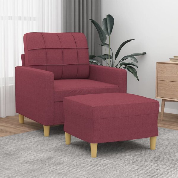 Křeslo s podnožkou vínové 60 cm textil 3200999