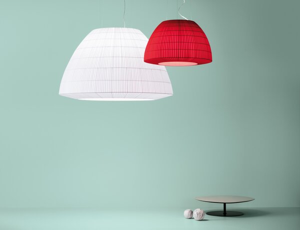 Axolight Bell 45, závěsné svítidlo z červeného textilu, 1x70W E27, prům. 45cm