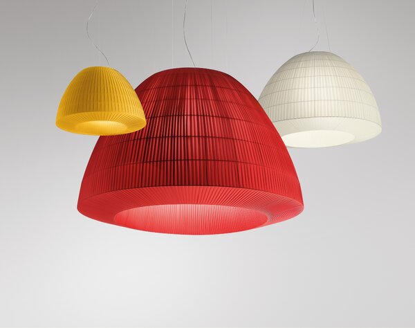Axolight Bell 45, závěsné svítidlo z červeného textilu, 1x70W E27, prům. 45cm