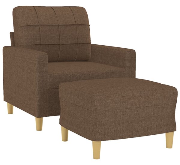 Křeslo s podnožkou hnědé 60 cm textil 3200996