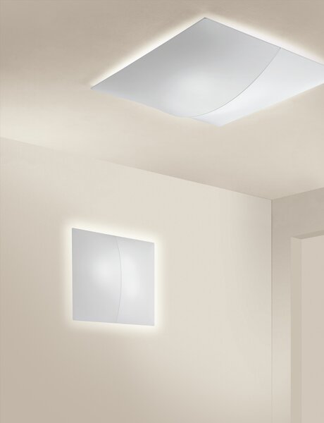 Axolight Nelly Straight, designové svítidlo z bílého textilu, 2x60W, 60x60cm