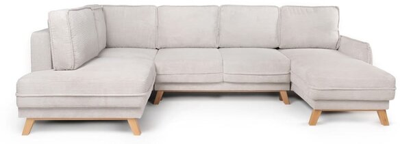 Béžová manšestrová rozkládací rohová pohovka (levý roh/do "U") Tori – Bonami Selection