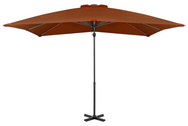Boční zahradní slunečník s hliníkovou tyčí terakota 250x250 cm