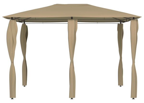 Altán s krytými sloupky 3 x 4 x 2,6 m taupe 160 g/m²