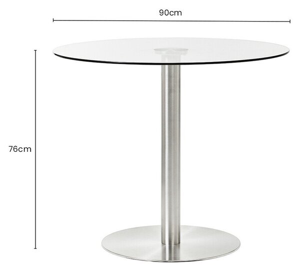 Kulatý jídelní stůl se skleněnou deskou ø 90 cm Metropolitan – Premier Housewares