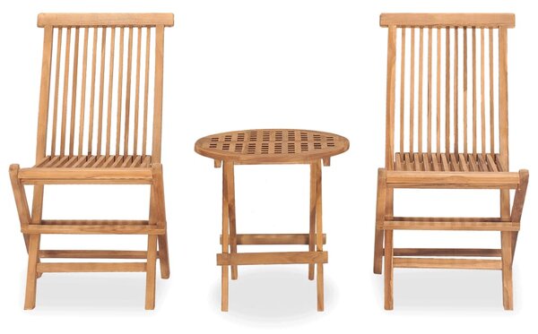 3dílný skládací zahradní jídelní set masivní teakové dřevo