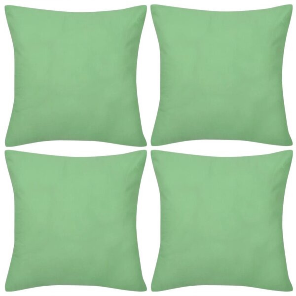 4 jablkově zelené povlaky na polštářky - bavlna | 80x80 cm