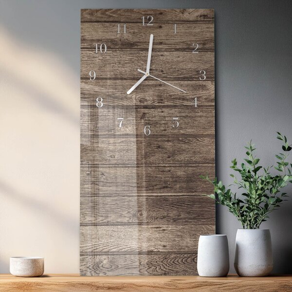 Skleněné hodiny vertikální Dřevo zsppb-30x60-00086503