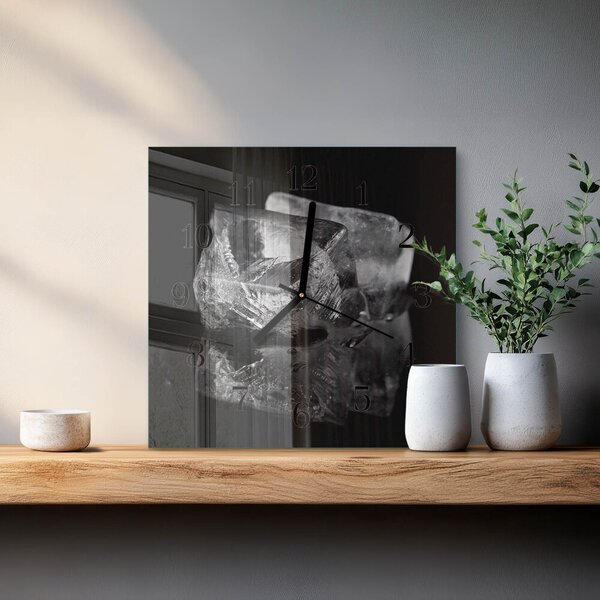 Skleněné hodiny na stěnu Kostky ledu zskc-30x30-00184201