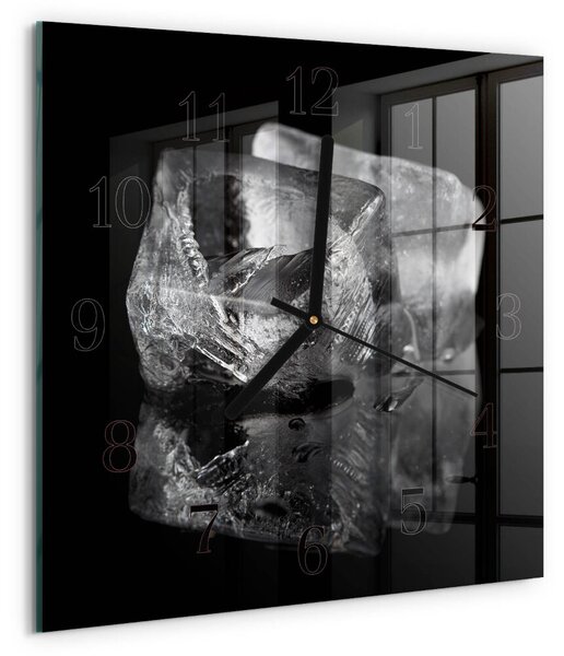 Skleněné hodiny na stěnu Kostky ledu zskc-30x30-00184201