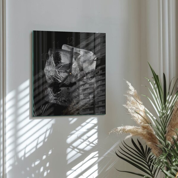 Skleněné hodiny na stěnu Kostky ledu zskc-30x30-00184201