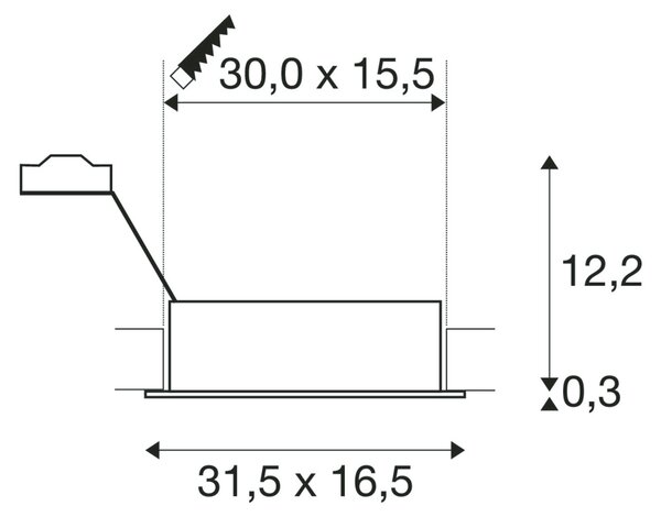 SLV 113841 New Tria 150, bílá zápustná bodovka, 2x75W GU10 ES111, 16,5x31,5cm