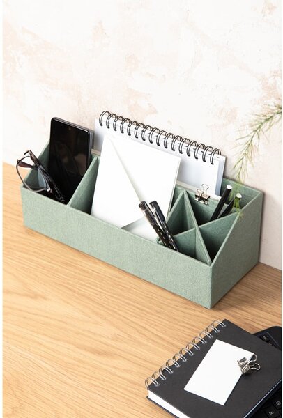 Zelený kartonový organizér na psací potřeby Elisa Canvas Paper Laminate – Bigso