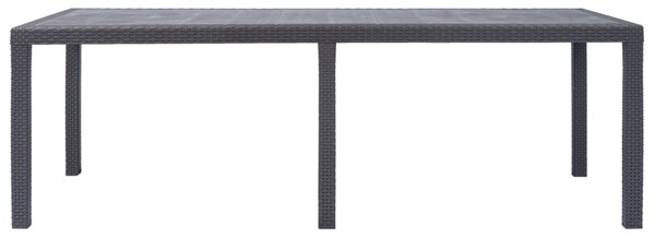 Zahradní stůl bílý 220 x 90 x 72 cm plast ratanový vzhled