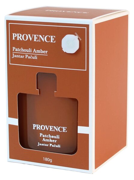 Vonná svíčka ve skle PROVENCE 25 hodin pačuli jantar