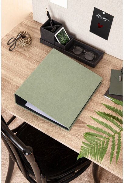Zelený kartonový organizér na dokumenty Archie Canvas Paper Laminate – Bigso