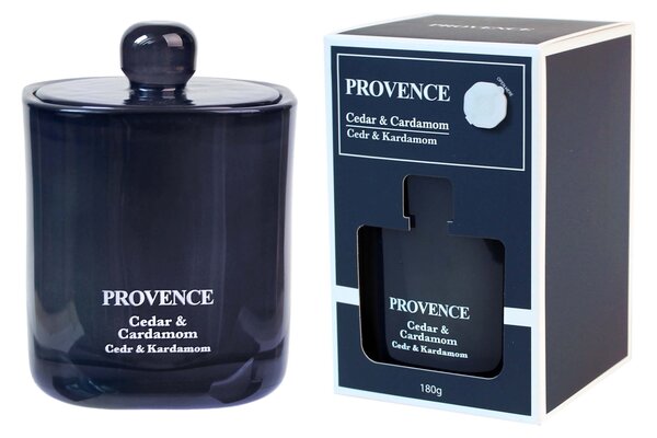 Vonná svíčka ve skle PROVENCE 25 hodin cedr kardamom