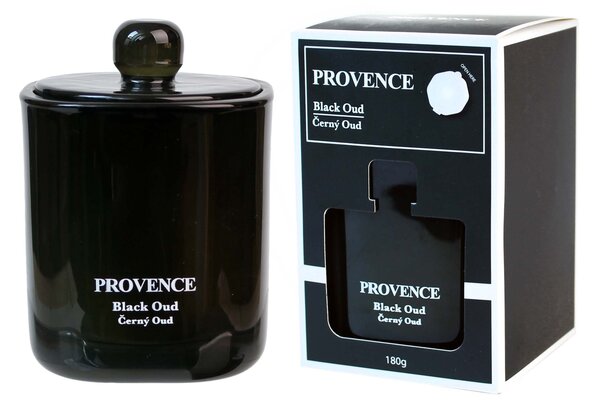 Vonná svíčka ve skle PROVENCE 25 hodin black oud