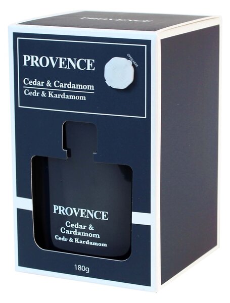 Vonná svíčka ve skle PROVENCE 25 hodin cedr kardamom