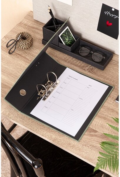 Zelený kartonový organizér na dokumenty Archie Canvas Paper Laminate – Bigso