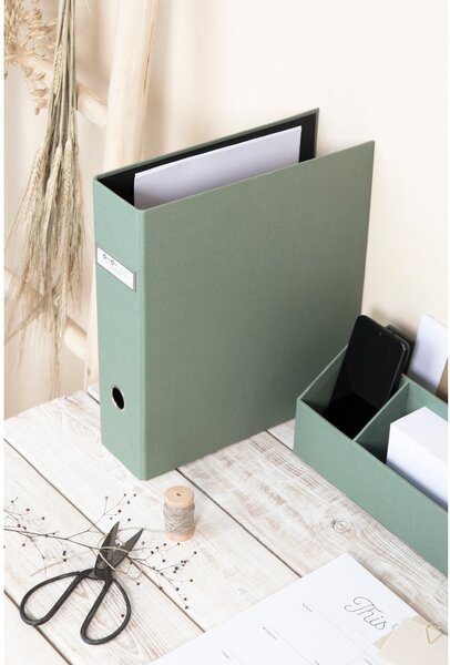 Zelený kartonový organizér na dokumenty Archie Canvas Paper Laminate – Bigso