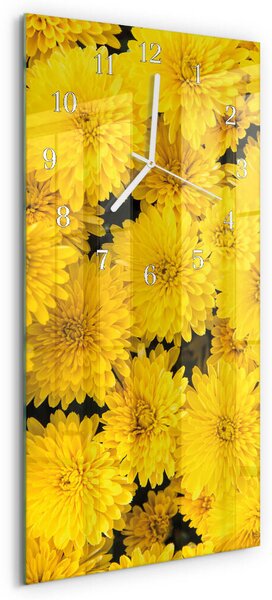 Skleněné hodiny vertikální Květiny zsppb-30x60-00083483