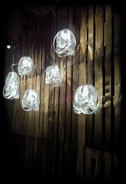 SLAMP GOCSM00PRS01T00000EU Goccia Prisma, designové závěsné svítidlo, 1x10W E27, výška 43cm
