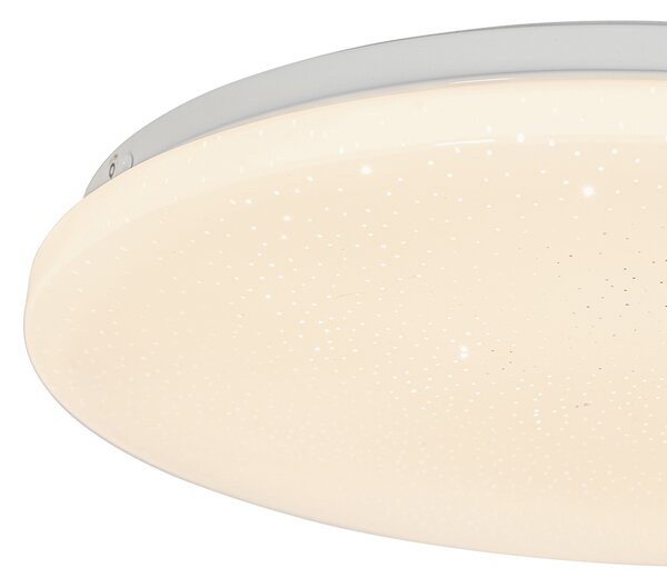 Chytré stropní svítidlo bílé 38 cm s hvězdným efektem vč. LED s dálkovým ovládáním - Extrema