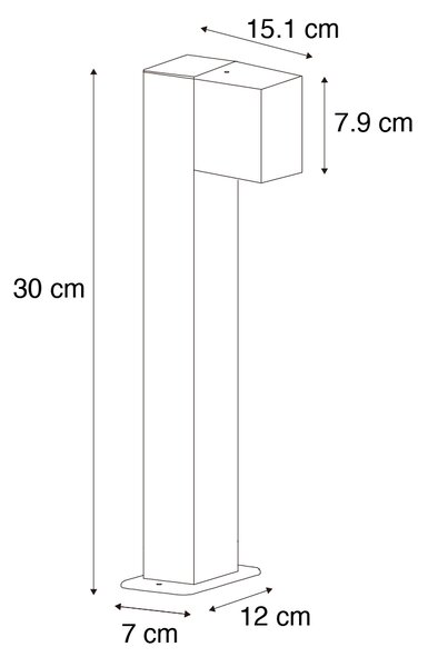 Průmyslové venkovní sloupkové svítidlo rezavě hnědé 30 cm IP44 - Baleno