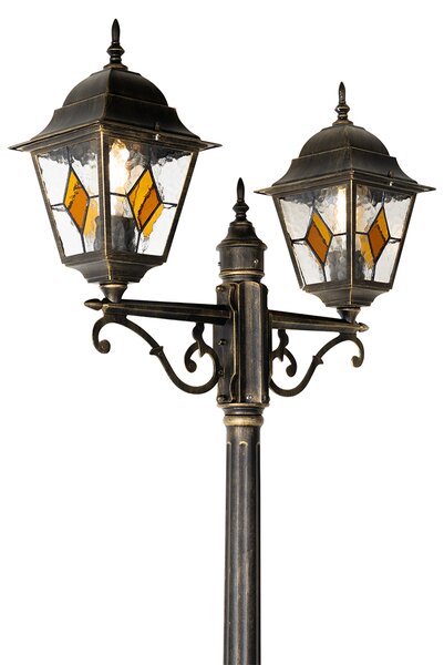 Venkovní lampa s vintage designem starožitné zlato 240 cm 2-světlo - Antigua