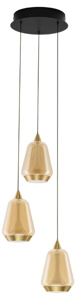 Nova Luce Zlaté skleněné závěsné LED světlo Alish 28 cm