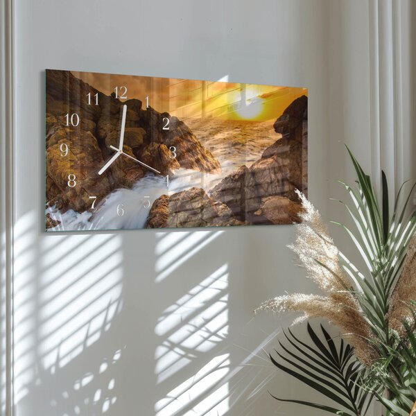 Skleněné hodiny horizontální Západ slunce zsppb-60x30-00295263