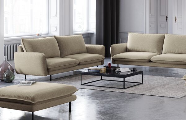 -25 % Dny MOMENTI– Cosmopolitan Design Béžová čalouněná dvoumístná pohovka Vienna 160 cm