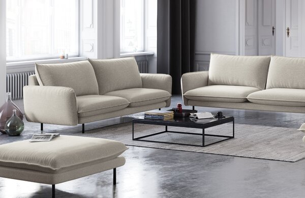 -25 % Dny MOMENTI– Cosmopolitan Design Světle béžová čalouněná dvoumístná pohovka Vienna 160 cm