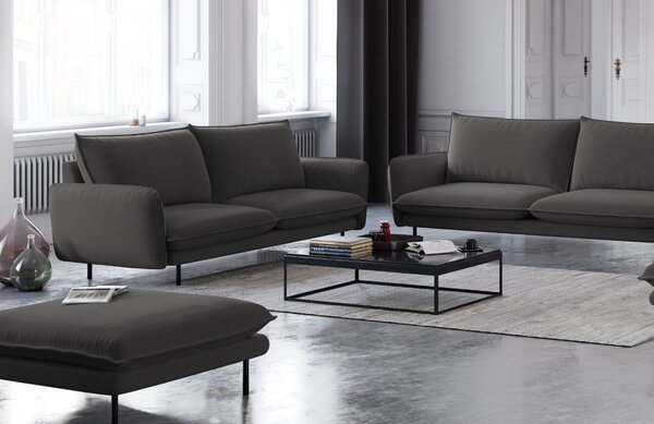 -25 % Dny MOMENTI– Cosmopolitan Design Tmavě šedá čalouněná dvoumístná pohovka Vienna 160 cm